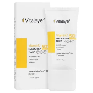 فلوئید ضد آفتاب بی رنگ ویتامین C ویتالیر با SPF50 حجم 50 میلی لیتر