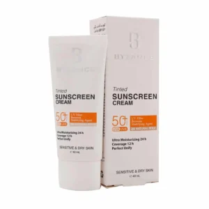 کرم ضد آفتاب +SPF50 بیزانس مناسب پوست خشک و حساس 40 میلی لیتر (رنگ بژ طبیعی)